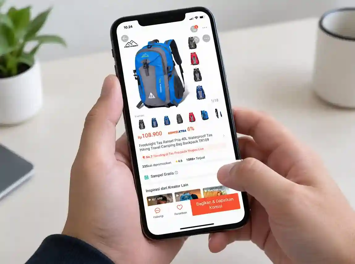 Cara Membuat Video Affiliate UGC Tas Freeknight 40L Pakai AI di HP