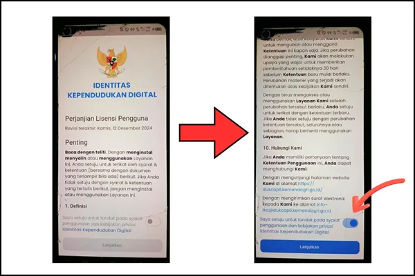 Setujui Lisensi dan Kebijakan Pengguna Pendaftaran dan aktivasi Luring IKD