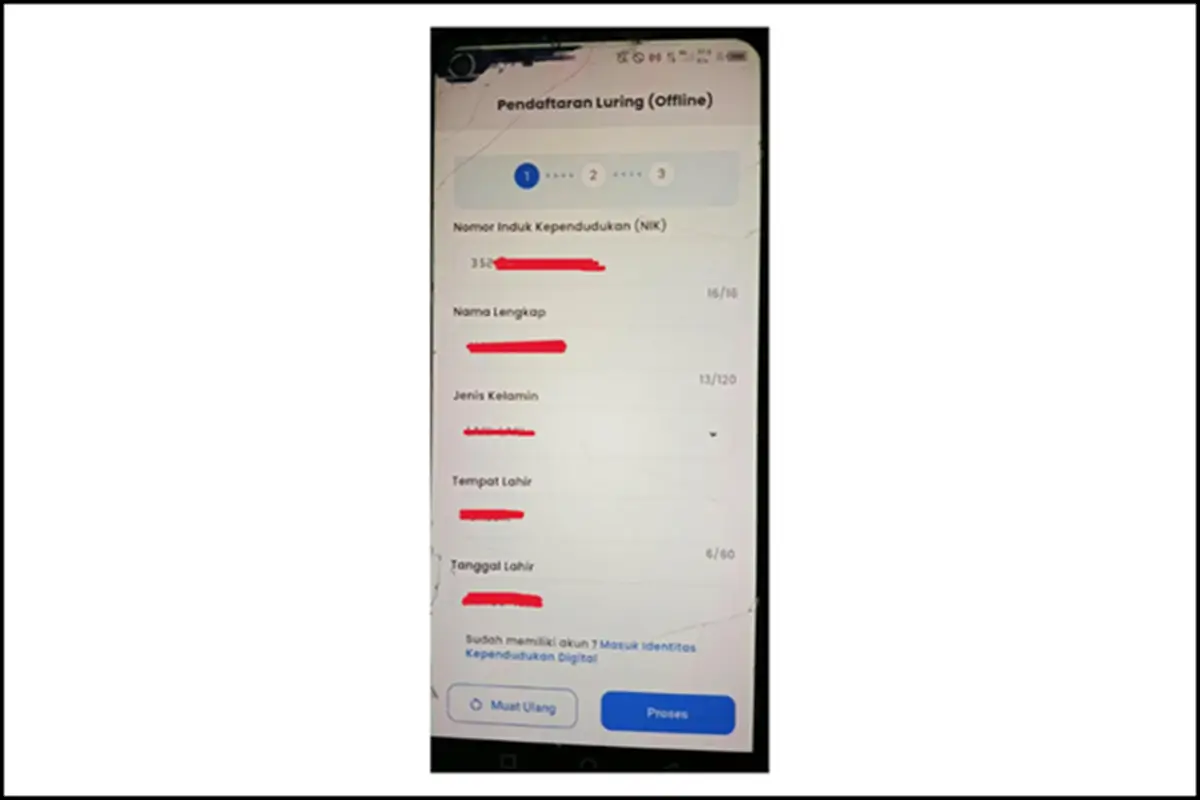 Form Pengisian Data Diri NIK Nama Tempat Lahir